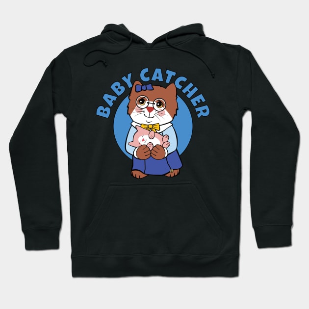 Midwife Baby Catcher Doula Cat and Kitten Hoodie by Sue Cervenka